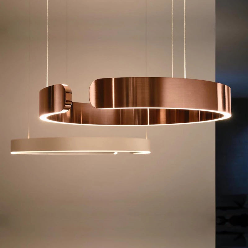 Plafonnier LED circulaire à anneau en aluminium de 20 po, hauteur réglable pour îlot de cuisine, salle à manger et hall d'entrée, luminaire suspendu moderne en forme de halo, économe en énergie