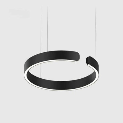 Plafonnier LED circulaire à anneau en aluminium de 20 po, hauteur réglable pour îlot de cuisine, salle à manger et hall d'entrée, luminaire suspendu moderne en forme de halo, économe en énergie