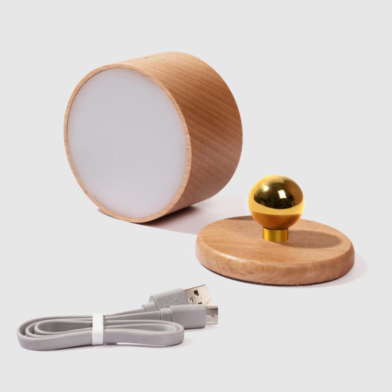 Rechargeable Magnetic Touch Control LED Accent Light for Hallway Bedroom Wall Sconce in Natural Wood Finish 3 in Wide 400 Lumens Ambient
