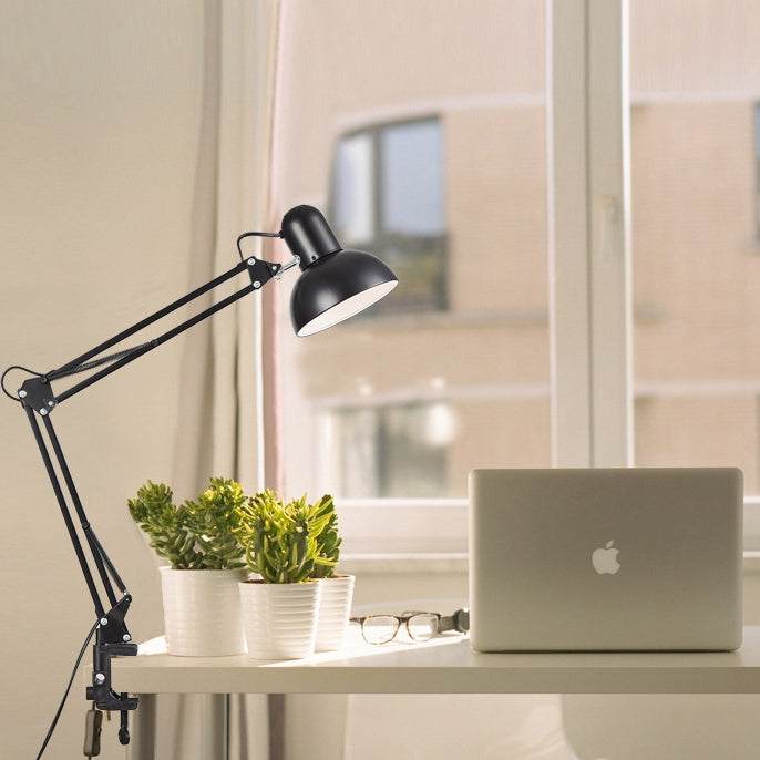 Sleek Metal Desk Lamp with E26 Socket for Bedroom, Office & Study – Adjustable Reading Light for Modern Interiors