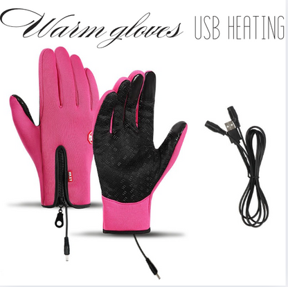 Touchscreen Winter Gloves Waterproof Windproof USB Rechargeable Thermal Heated for Skiing Cycling Driving Outdoor Activities Men Women