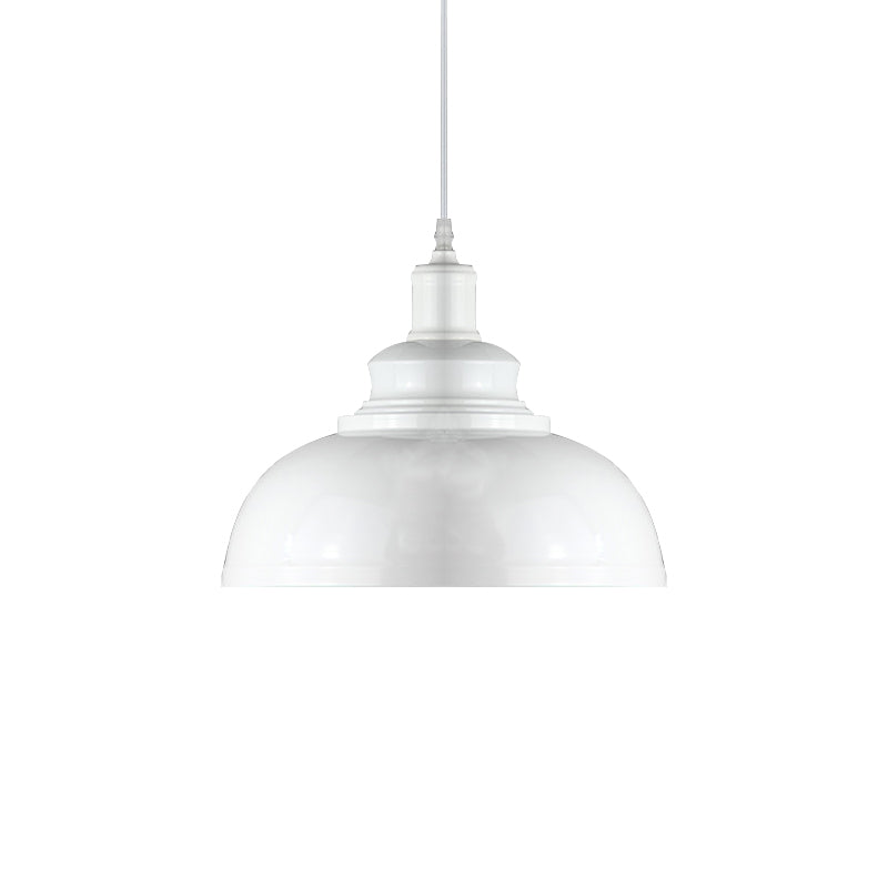 Industrial Metal Bowl Pendant Light Fixture for Kitchen Island, Dining Room & Entryway – Farmhouse Dome Hanging Ceiling Lamp