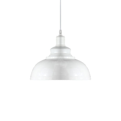 Industrial Metal Bowl Pendant Light Fixture for Kitchen Island, Dining Room & Entryway – Farmhouse Dome Hanging Ceiling Lamp