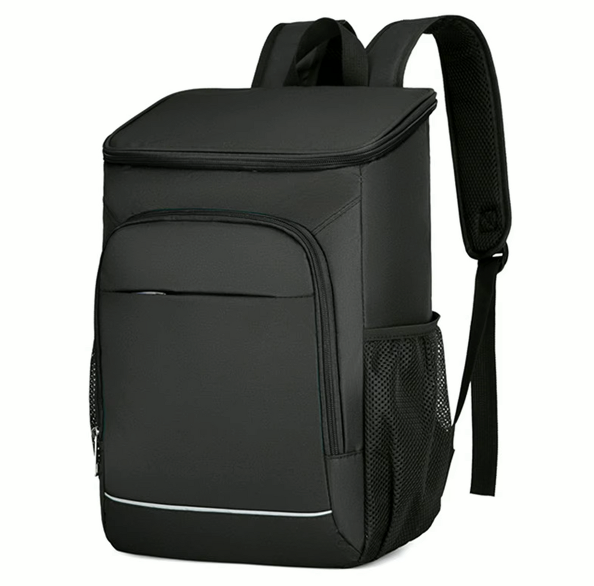 Insulated Backpack Cooler 30L Gray Leak-Proof Food Beverage Storage Padded Shoulder Straps Outdoor Hiking Fishing Camping Beach Picnic Day T