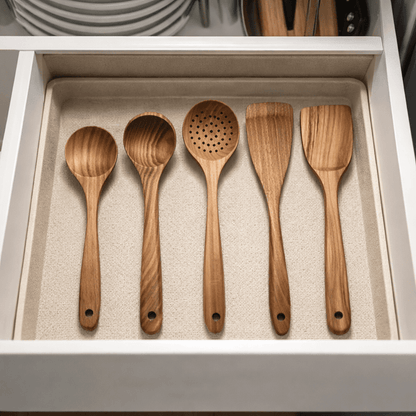 SPOONORA – Premium Wooden Kitchen Utensil Set for Gentle Everyday Cooking