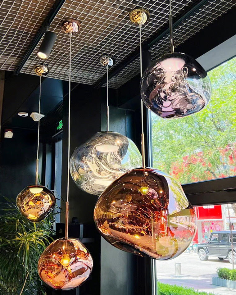 Acrylic Drip Pendant Light 6-15 Inch E27 Socket Warm Glow Adjustable Ceiling Fixture Kitchen Island Dining Table Bedroom Bar Restaurant