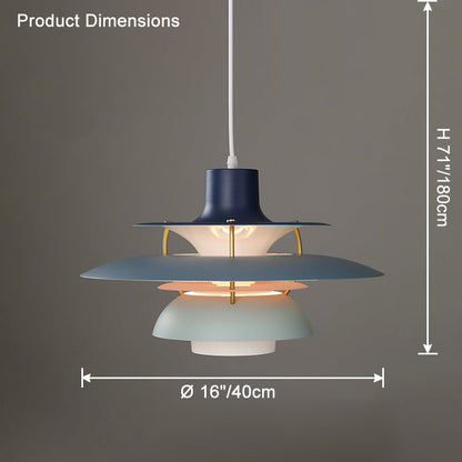 Tiered Metal Shade Hanging Light E27 Socket for Dining Room Kitchen Island Modern Scandinavian Drop Ceiling Fixture
