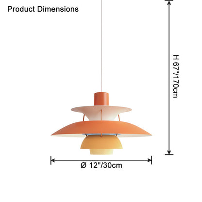 Tiered Metal Shade Hanging Light E27 Socket for Dining Room Kitchen Island Modern Scandinavian Drop Ceiling Fixture