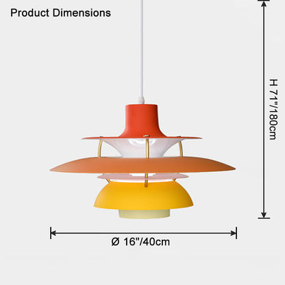 Tiered Metal Shade Hanging Light E27 Socket for Dining Room Kitchen Island Modern Scandinavian Drop Ceiling Fixture
