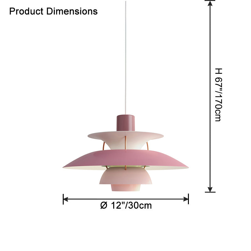 Tiered Metal Shade Hanging Light E27 Socket for Dining Room Kitchen Island Modern Scandinavian Drop Ceiling Fixture