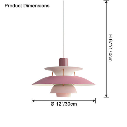Tiered Metal Shade Hanging Light E27 Socket for Dining Room Kitchen Island Modern Scandinavian Drop Ceiling Fixture