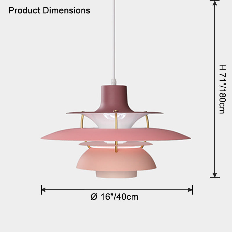 Tiered Metal Shade Hanging Light E27 Socket for Dining Room Kitchen Island Modern Scandinavian Drop Ceiling Fixture