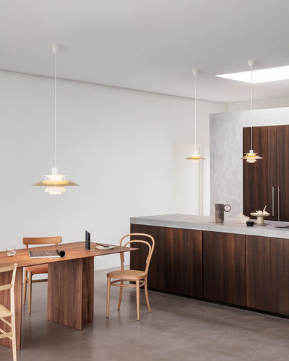 Tiered Metal Shade Hanging Light E27 Socket for Dining Room Kitchen Island Modern Scandinavian Drop Ceiling Fixture