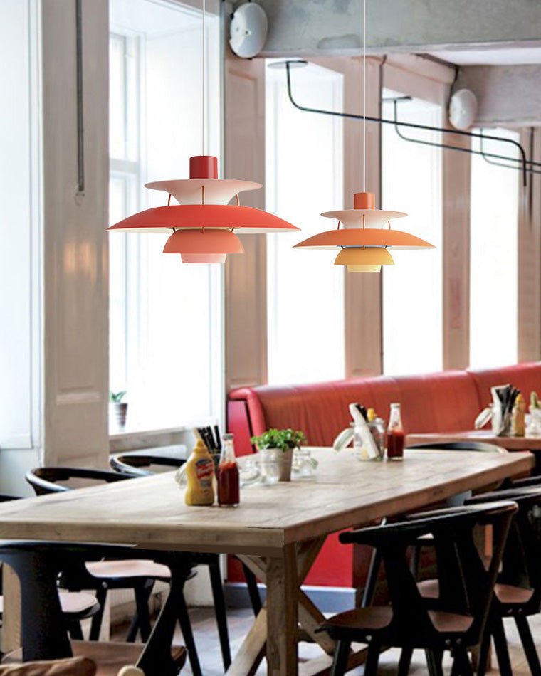 Tiered Metal Shade Hanging Light E27 Socket for Dining Room Kitchen Island Modern Scandinavian Drop Ceiling Fixture