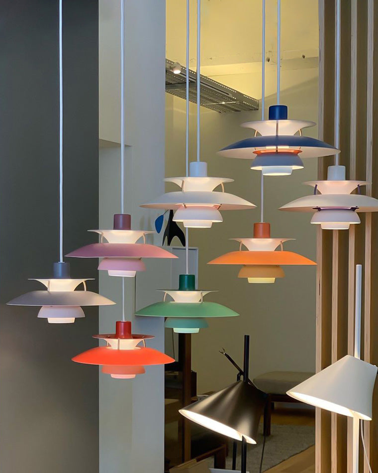 Tiered Metal Shade Hanging Light E27 Socket for Dining Room Kitchen Island Modern Scandinavian Drop Ceiling Fixture