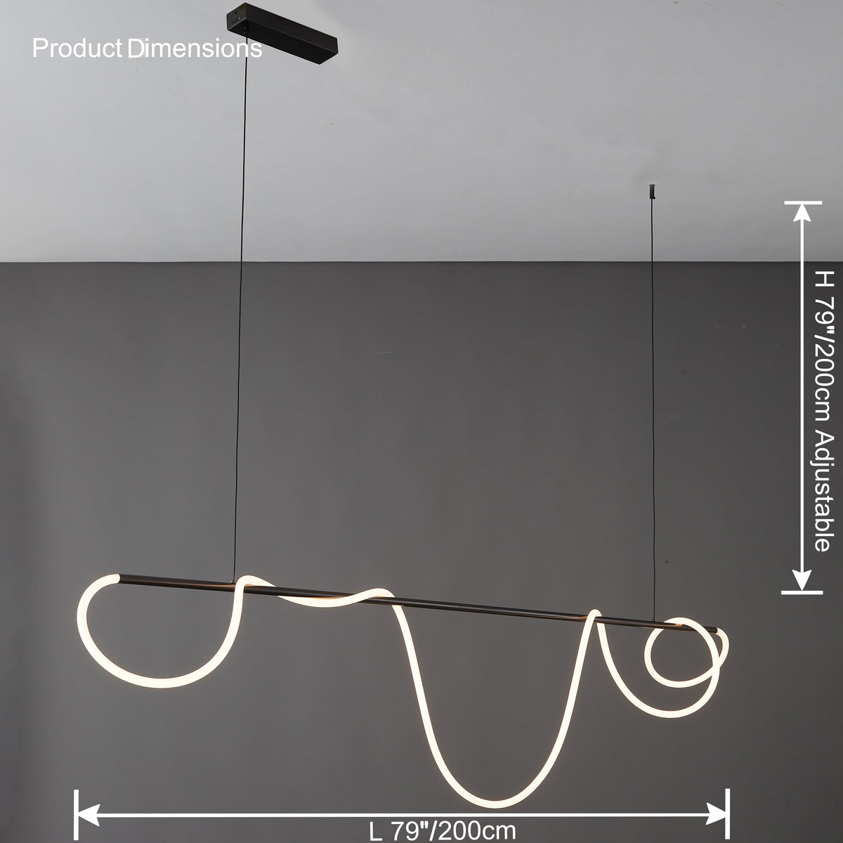 Adjustable Pendant Light Fixture with Remote Dimming 43 in Silicone LED for Kitchen Island Dining Table Modern Hanging Ceiling Lamp Gold Bla