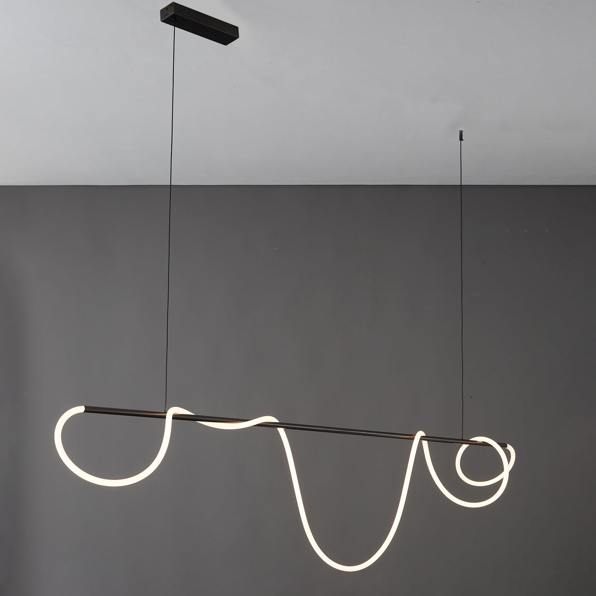 Adjustable Pendant Light Fixture with Remote Dimming 43 in Silicone LED for Kitchen Island Dining Table Modern Hanging Ceiling Lamp Gold Bla