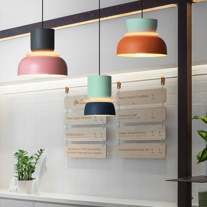 Suspension monobloc avec cordon réglable – Luminaire de plafond moderne pour salle à manger, îlot de cuisine et chambre – Métal coloré