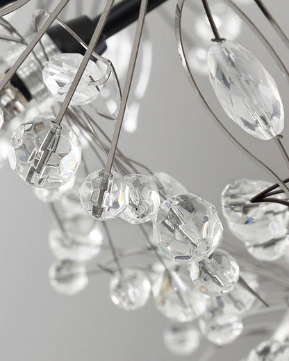 Lustre en cristal à bras multiples, 13 ampoules, 20,5 pouces de diamètre, verre étincelant pour salle à manger, salon, entrée, chambre, moderne et ajustable