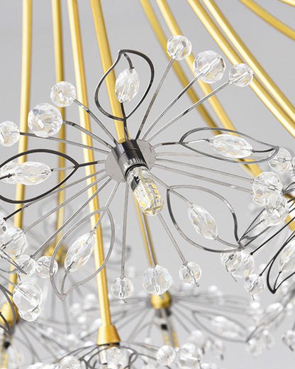Lustre en cristal à bras multiples, 13 ampoules, 20,5 pouces de diamètre, verre étincelant pour salle à manger, salon, entrée, chambre, moderne et ajustable