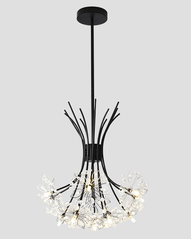 Lustre en cristal à bras multiples, 13 ampoules, 20,5 pouces de diamètre, verre étincelant pour salle à manger, salon, entrée, chambre, moderne et ajustable