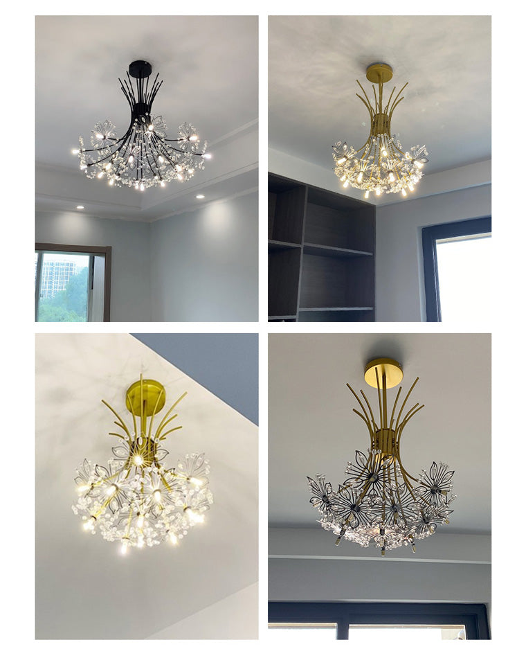 Lustre en cristal à bras multiples, 13 ampoules, 20,5 pouces de diamètre, verre étincelant pour salle à manger, salon, entrée, chambre, moderne et ajustable