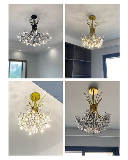Lustre en cristal à bras multiples, 13 ampoules, 20,5 pouces de diamètre, verre étincelant pour salle à manger, salon, entrée, chambre, moderne et ajustable