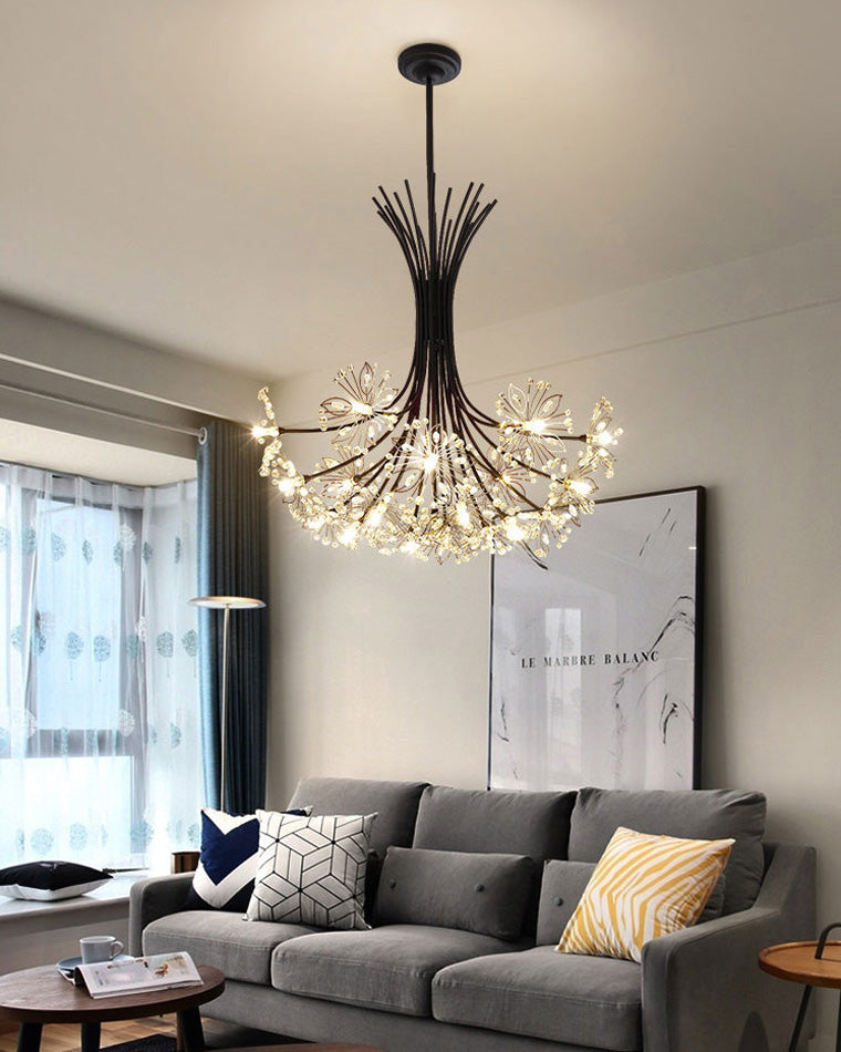 Lustre en cristal à bras multiples, 13 ampoules, 20,5 pouces de diamètre, verre étincelant pour salle à manger, salon, entrée, chambre, moderne et ajustable