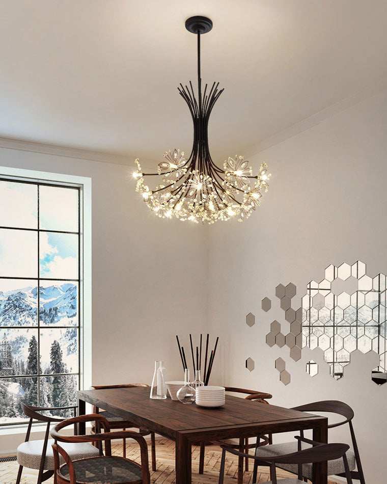 Lustre en cristal à bras multiples, 13 ampoules, 20,5 pouces de diamètre, verre étincelant pour salle à manger, salon, entrée, chambre, moderne et ajustable