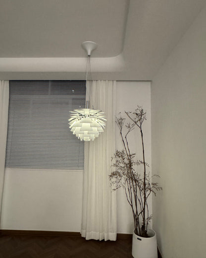 Layered Metal Fixture 19 in Wide Warm White E27 Socket Adjustable Height Kitchen Island Dining Room Cord Suspended Overhead Lighting Texture