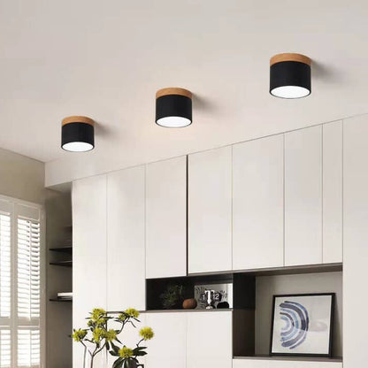 Compact Surface-Mount LED Light Fixture 4 in Round Multi-Color Adjustable Temperature for Entryways Bedrooms Overhead Lighting 7W 700 Lumens