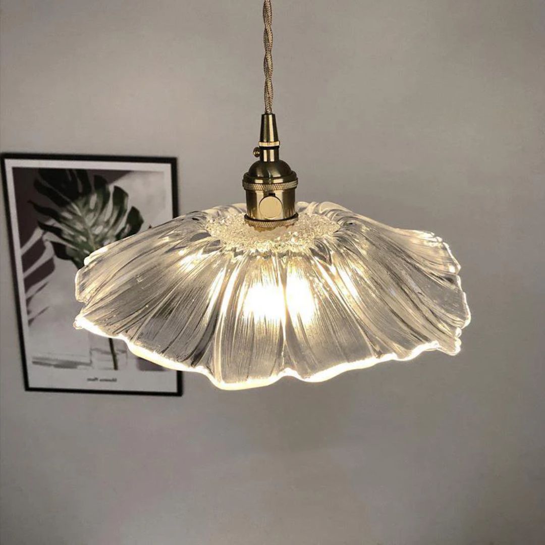 Fluted Glass Hanging Light 11-Inch Shade Burgundy Adjustable Drop Cord E27 Socket for Kitchen Island Dining Area Hallway Above Table Counter