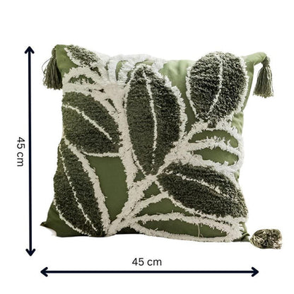 Luma Sofa Cushion Covers - Microfiber Blend, Leaf Motif