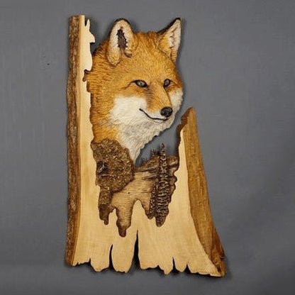Hand-Carved Wooden Animal Wall Art Sculpture – Rustic 3D Wildlife Decor for Living Room, Bedroom & Office – Lightweight Hanging Home Accent