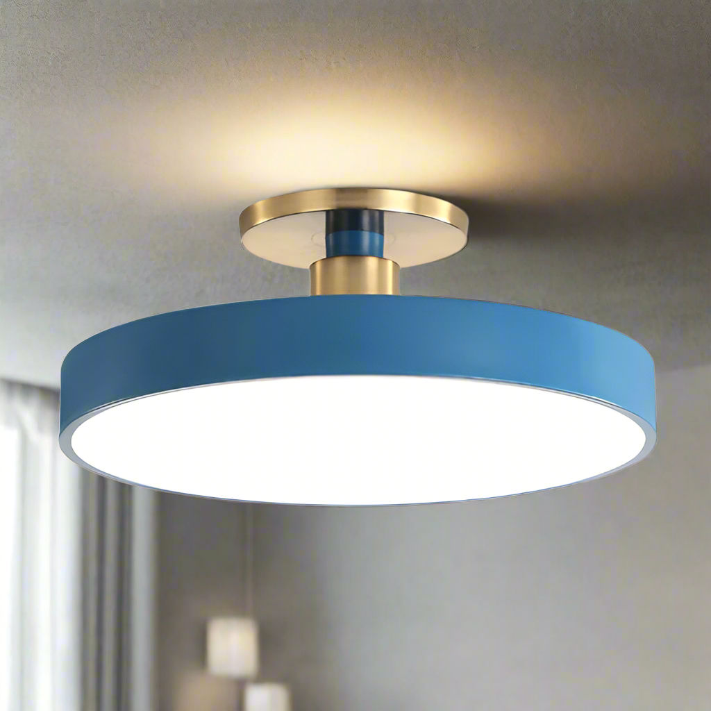 Round Acrylic Flush Mount Light 24 Inch Gold LED Bedroom Living Room Overhead Fixture Scandinavian Style Modern Home Ceiling Lighting