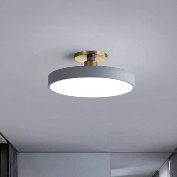 Round Acrylic Flush Mount Light 24 Inch Gold LED Bedroom Living Room Overhead Fixture Scandinavian Style Modern Home Ceiling Lighting