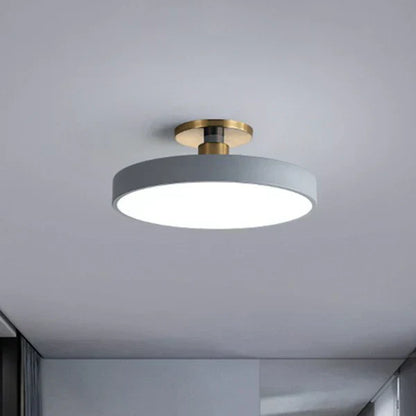 Round Acrylic Flush Mount Light 24 Inch Gold LED Bedroom Living Room Overhead Fixture Scandinavian Style Modern Home Ceiling Lighting