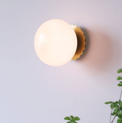 Metal & Glass Sconce Fixture 7 in Pink Beige White E26 Socket for Bedroom Office Hallway Ambient Task Lighting