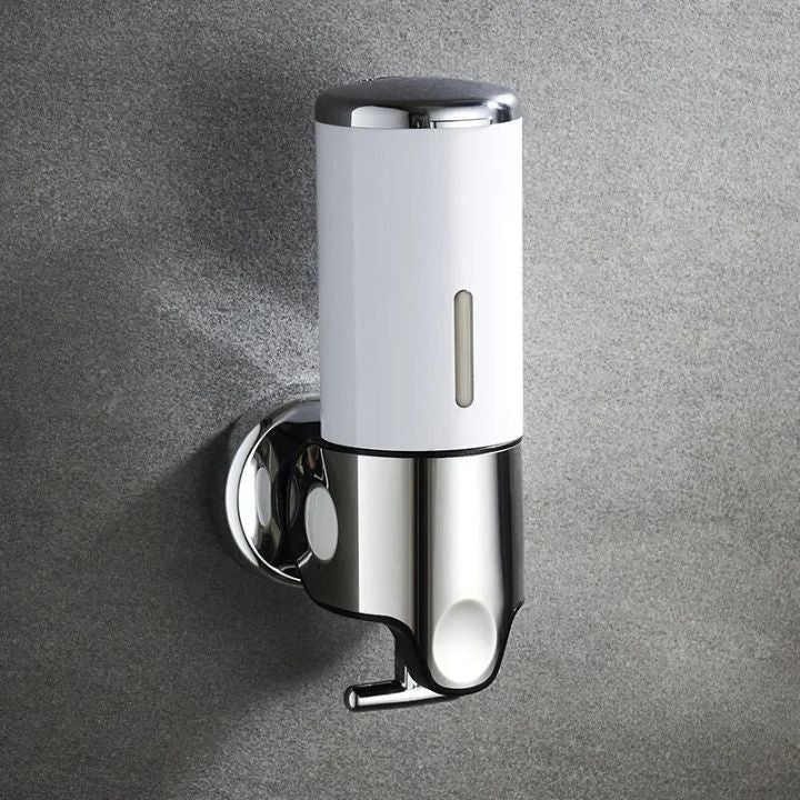 Distributeur de savon mural à pompe poussoir - Support à liquide en acier inoxydable pour shampoing, lotion et savon pour les mains dans la salle de bain, la cuisine et la douche
