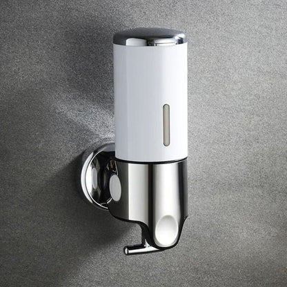 Distributeur de savon mural à pompe poussoir - Support à liquide en acier inoxydable pour shampoing, lotion et savon pour les mains dans la salle de bain, la cuisine et la douche