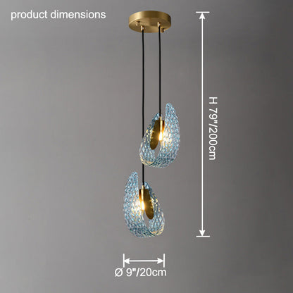 19-Light Glass Ceiling Fixture with Peacock Art Design for Dining Rooms & Large Spaces