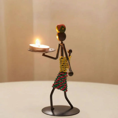LUMIVIBE – Abstract Metal Candle Holder Sculpture