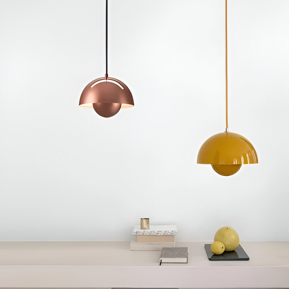 Plafonnier suspendu rond en verre de style moderne