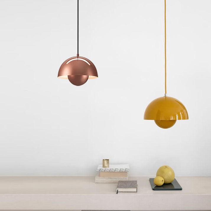 Dome Pendant Light Fixture Single Head Nordic Style Hanging Lamp Adjustable Cable Modern Ceiling Light for Kitchen Island Dining Room