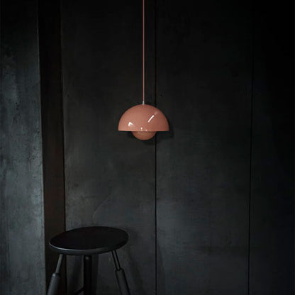 Half-Dome Metal Pendant Light – Scandinavian Minimalist Hanging Ceiling Fixture for Dining Room, Kitchen Island & Living Room