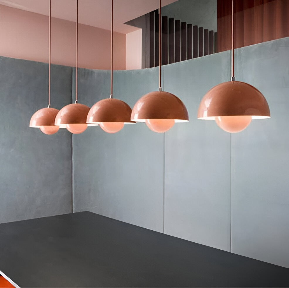 Plafonnier suspendu rond en verre de style moderne