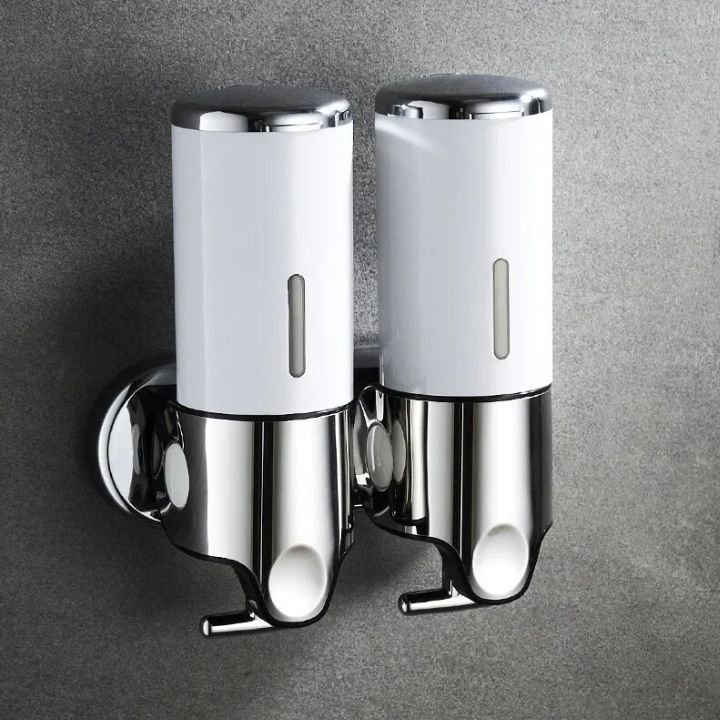 Distributeur de savon mural à pompe poussoir - Support à liquide en acier inoxydable pour shampoing, lotion et savon pour les mains dans la salle de bain, la cuisine et la douche