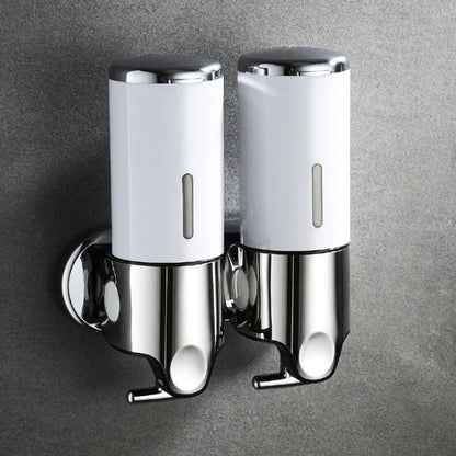 Distributeur de savon mural à pompe poussoir - Support à liquide en acier inoxydable pour shampoing, lotion et savon pour les mains dans la salle de bain, la cuisine et la douche