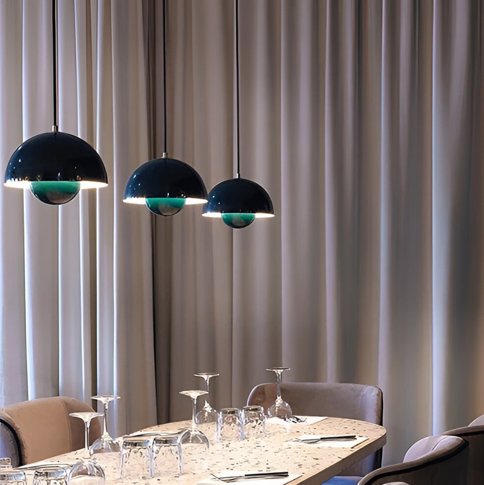 Plafonnier suspendu rond en verre de style moderne