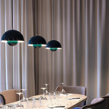 Plafonnier suspendu rond en verre de style moderne